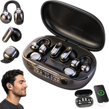 Load image into Gallery viewer, 6in1 Bluetooth Wireless Earbuds, Interchangeable Clipon, InEar &amp; Sleep Earphones with Rechargeable Charging Case, APP EQ Control, LED Digital Display, Low Latency Headphones for Sports and Travel, Black_1
