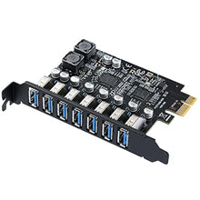 Load image into Gallery viewer, 7-Port USB 3.0 PCIe Expansion Card for Desktop PC, 5Gbps SuperSpeed Data Transfer, PCI Express to USB 3.0 Hub Card with Dedicated Channels &amp; UASP Support, Plug &amp; Play, Windows 11/10/8/7/XP/Vista/Linux, BlueUSB_1
