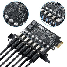 Load image into Gallery viewer, 7-Port USB 3.0 PCIe Expansion Card for Desktop PC, 5Gbps SuperSpeed Data Transfer, PCI Express to USB 3.0 Hub Card with Dedicated Channels &amp; UASP Support, Plug &amp; Play, Windows 11/10/8/7/XP/Vista/Linux, BlueUSB_8582
