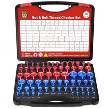 Load image into Gallery viewer, 70 Pcs Thread Checker Nut and Bolt Thread Checker Set with 37 Inch and 33 Metric Box Set Thread Gauge SAE and Metric Sizes Perfect for Tight Spaces Ideal for Bolt and Nut Size Checking_1
