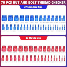 Load image into Gallery viewer, 70 Pcs Thread Checker Nut and Bolt Thread Checker Set with 37 Inch and 33 Metric Box Set Thread Gauge SAE and Metric Sizes Perfect for Tight Spaces Ideal for Bolt and Nut Size Checking_229
