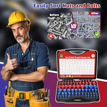 Load image into Gallery viewer, 70 Pcs Thread Checker Nut and Bolt Thread Checker Set with 37 Inch and 33 Metric Box Set Thread Gauge SAE and Metric Sizes Perfect for Tight Spaces Ideal for Bolt and Nut Size Checking_232
