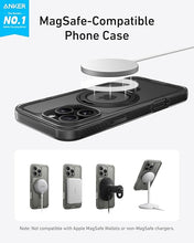 Load image into Gallery viewer, Anker Ultra Magnetic for iPhone Case with Sturdy 360° Ring Stand, Anti-Yellowing and Drop-Proof Crystal-Clear Protective Cover, Compatible with MagSafe (for iPhone 16 Pro Max, Clear Black)
