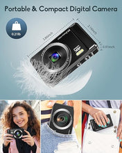 Load image into Gallery viewer, Digital Camera - 4K 64MP Digital Cameras for Photography - UHD Autofocus Point and Shoot Small Camera for Kids - Portable Compact Vlogging Camera with 16X Zoom 32GB Card 2 Batteries for Teens Beginner
