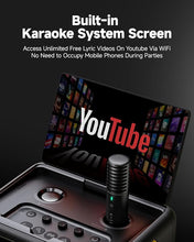 Load image into Gallery viewer, 2024 Smart Karaoke Machine for Adults - with Lyrics Display, 64GB Karaoke Tablet, 2 Wireless Mics, Professional Karaoke System, 600W Peak Power, 4 DJ Lights, Karaoke Speaker for Any Occasion
