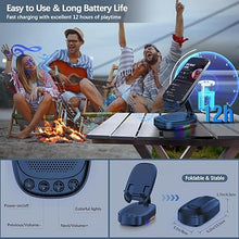 Load image into Gallery viewer, Cell Phone Stand with Wireless Bluetooth Speaker, Unique Gifts for Men/Women, Adjustable Phone Holder with 5 Colorful LED Modes, Anti-Slip Base HD Surround Sound, Compatible with iPhone/iPad, Blue
