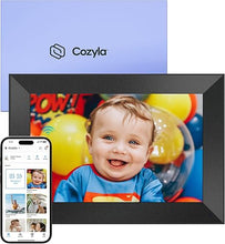 Load image into Gallery viewer, Cozyla Digital Picture Frame WiFi Free Unlimited Storage AI-Powered Send Pictures &amp; Video via Google Photos Email Web Browser App Digital Photo Frame Electronic Picture Frame Slideshow 10.1 Inch Black
