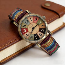 Load image into Gallery viewer, Gosasa Creative Multicolor Watch for Women Woven Strap Fashion Rainbow Pattern Women's Watches Boho Hippie Watch Casual Style Wonderful Ladies Gift
