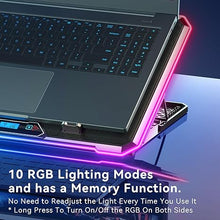 Load image into Gallery viewer, RGB Laptop Cooling Pad Gaming Laptop Cooler, Laptop Fan Cooling Stand with 13 Quiet Cooling Fans for 15.6-17.3 inch laptops, 9 Height Stand, LED Lights &amp; LCD Screen, 2 USB Ports, Lap Desk Use
