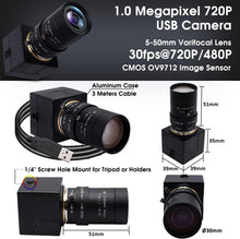 Load image into Gallery viewer, SVPRO Telephoto Webcam Mac Compatible 1MP USB Camera with 5-50mm Optical Zoom Lens Manual Focus Webcam UVC PC Cam for Windows Linux Android MAC,1280x720 USB2.0 CMOS Video Camera for Security,Streaming
