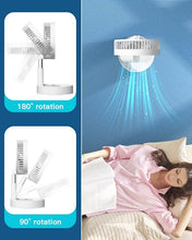 Load image into Gallery viewer, AICase Stand Fan,Folding Portable Telescopic Floor/USB Desk Fan with 10800mAh Rechargeable Battery,4 Speeds Super Quiet Adjustable Height and Head Great for Office Home Outdoor Camping-White
