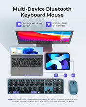 Load image into Gallery viewer, Wireless Bluetooth Keyboard and Mouse Combo (USB + Dual BT), seenda Multi-Device Rechargeable Slim Keyboard and Mouse, Compatible for Win 7/8/10, MacBook Pro/Air, iPad, Tablet - Black Blue
