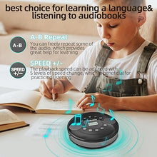 Load image into Gallery viewer, Portable CD Player with Bluetooth, Dual Speakers Mini Boombox, Rich Sound Quality, Easy Bluetooth Connectivity, Rechargeable, Anti-Skip, AUX Cable for Car &amp; Home Headphone Aurivoxis TravelTone
