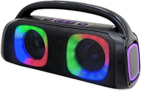 SUBZOOKA 5000 Boombox Bluetooth Speaker Lights with Dual Channel Sound, Colorful LED Lights, Sound Activated, Party Lights for Home, DJ Bar, Karaoke, Dancing