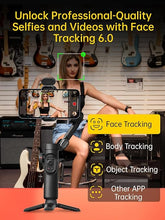 Load image into Gallery viewer, 3-Axis Gimbal Stabilizer for Smartphone, Gimbal w/RGB Magnetic Fill Light Upgraded Face Tracking Focus Wheel Foldable iPhone Gimbal for iPhone/Android Phone Gimbal Vlog Recording Smart XE Kit
