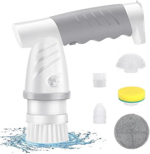 Load image into Gallery viewer, Electric Spin Scrubber, Shower Scrubber with Handle, Waterproof Portable Bathroom Cleaner Brush, Cordless Electric Cleaning Brush with 5 Replaceable Brush Heads for Floor Tile Tub Wall Window Kitchen

