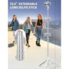 Load image into Gallery viewer, 71" Selfie Stick, Smartphone Tripod Stand All-in-1 with Remote, Travel Tripod for iPhone, Extendable Cell Phone Tripods for Selfie/Video Recording/Photo/Live Stream/Vlog_1803
