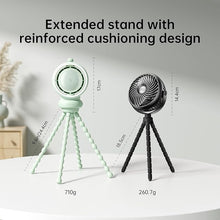 Load image into Gallery viewer, JISULIFE Stroller Fan Large, Battery Baby Crib Fan, Portable Desk Car Seat Camping Fan with 100 Speeds, Air Purify and Air Turbo Tech, Bladeless, Food-Grade Gifts for Outdoor, Treadmill, Golf - Green
