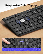 Load image into Gallery viewer, Wireless Bluetooth Keyboard and Mouse Combo (USB + Dual BT), seenda Multi-Device Rechargeable Slim Keyboard and Mouse, Compatible for Win 7/8/10, MacBook Pro/Air, iPad, Tablet - Black
