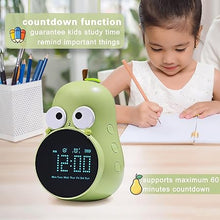 Load image into Gallery viewer, Kids Alarm Clock for Girls Pear Alarm Clock with Snooze Toddler Sleep Training Clock for Bedroom Home Office(Green)
