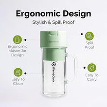 Load image into Gallery viewer, Personal Portable Blender For Shakes &amp; Smoothies, Leakproof &amp; Stylish Portable Mason Jar Shaker, Rechargeable Mini Blender with 10-Blade Blending System 14oz, Green
