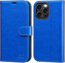 Load image into Gallery viewer, OCASE Compatible with iPhone 16 Pro Wallet Case, PU Leather Flip Folio Case with Card Holders RFID Blocking Kickstand [Shockproof TPU Inner Shell] Phone Cover 6.3 Inch 2024, Sapphire Blue
