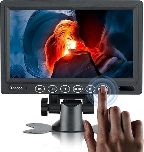7 inch Small HDMI Monitor 1024x600 Resolution Small 1080P Portable IPS Monitor with Remote Control with Built-in Speakers HDMI VGA Input for Gaming CCTV Security Raspberry Pi PC