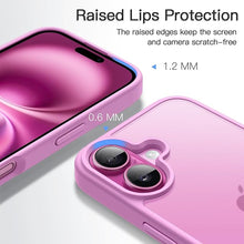 Load image into Gallery viewer, JETech Matte Case for iPhone 16 6.1-Inch, Shockproof Military Grade Drop Protection, Frosted Translucent Back Phone Cover, Anti-Fingerprint (Pink)
