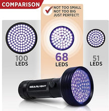 Load image into Gallery viewer, GearLight UV Flashlight Black Light from 68 LED Blacklight Flashlight Dog/Cat Pet Urine Detector, Scorpion, Bed Bug, Resin Curing, Dog Stain, and Carpet Odor Eliminator Remover, ID Checking_XR68
