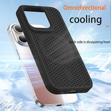 Load image into Gallery viewer, CCSmall for iPhone 16 Pro Max Heat Dissipation Case with Magnetic Ring, Mesh Breathable Hollow Cellular Hole Slim Phone Case Cover for iPhone 16 Pro Max SR Black
