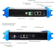 Load image into Gallery viewer, CCTV Camera Tester 7&quot; IPS Touch Screen 6K 12mp IP Camera Tester CVBS Analog Camera Built-in WiFi with IP Discovery/POE/RJ45 Cable TDR Test/PTZ Control/HDMI Output/IPC Tester/Network Tool
