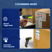 Load image into Gallery viewer, Eyoyo 2D Wireless Barcode Scanner,[2.4G Wireless&amp;Bluetooth&amp;USB Connection],Ergonomics Handheld Barcode Scanner Reader, Automatic Fast Accruate Scanning 2D 1D QR Code,Compatible with iphone,ipad,laptop
