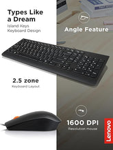 Load image into Gallery viewer, Lenovo 300 USB Combo, Full-Size Wired Keyboard &amp; Mouse, Ergonomic, Left or Right Hand Mouse, Optical Mouse, GX30M39606, Black
