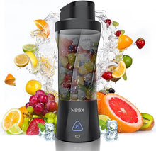 Load image into Gallery viewer, 360W Rechargeable Portable Blender for Shakes and Smoothies, 22oz to go Mini Personal Blender with 6 Stainless Blades, 22000rpm Strong Cutting Small Travel Blender Cup for Home, Kitchen, Gym
