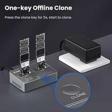 Load image into Gallery viewer, M.2 NVME/SATA Duplicator, Coolpie CR121 Dual-Bay Offline Clone M.2 NVME/SATA Docking Station,USB3.2 Gen2*2 20Gbps M.2 Cloner for SSD Size 2230/2242/2260/2280/22110
