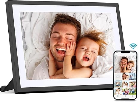 Digital Picture Frame 10.1 Inch WiFi Digital Photo Frame,1280 * 800 HD IPS Touch Screen Smart Cloud Photo Frame, to Share Photos Or Videos Remotely Via APP Email (Monochrome)