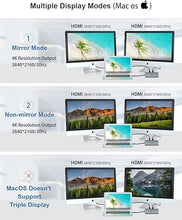 Load image into Gallery viewer, USB C Hub, Docking Station, EUASOO 11 in 1 Triple Display USB C Docking Station with Dual 4K HDMI/1000Mbps Gigabit Ethernet/PD 3.0/4 USB Ports for MacBook/USB C Laptops, MacOS Only Support Mirror Mode
