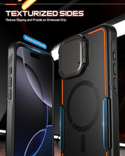Load image into Gallery viewer, Poetic Neon Case Compatible with iPhone 16 Pro, [Built-in Camera Cover Kickstand] [Compatible with MagSafe] Dual Layer Slim Shockproof Protective Cover Black
