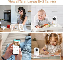 Load image into Gallery viewer, ebemate Video Baby Monitor with Two Camera, 2.8&quot; LCD Screen with 2-Way Talk Cam Monitor and 5 Soothing Lullabies Baby Monitoring EB29-2
