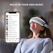 Load image into Gallery viewer, cotsoco Eye Massager with Heat Vibration,Rechargeable Bluetooth Music Sleep Masks for Relax Migraines,Reduce Eye Bags Dark Circles Eye Strain Dry Eyes Improve Sleep
