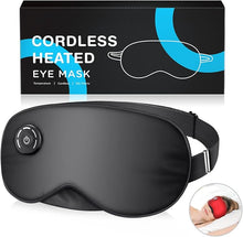 Load image into Gallery viewer, Heated Eye Mask Cordless, USB Eyes Heating Pad, Eye Massager Mask for Sleeping, Electric Warm Eye Compress for Dry Eyes, Relief Stye, Blepharitis, Chalazion, Sleep Mask Gift for Men Women
