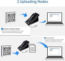 Load image into Gallery viewer, Bluetooth Wireless Handheld Barcode Scanner with Base 2.4G Wireless+USB Wired 1D 2D Barcode Scanner QR PDF417 Data Matrix UPC Rechargeable Bar Code Scanner for Laptops/PC/Android/Apple iOS
