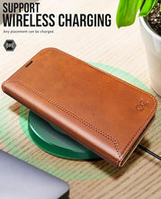 Load image into Gallery viewer, OCASE Compatible with iPhone 16 Pro Wallet Case, PU Leather Flip Folio Case with Card Holders RFID Blocking Kickstand [Shockproof TPU Inner Shell] Phone Cover 6.3 Inch 2024, Retro Brown
