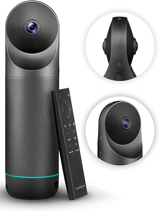 KanDao Meeting Pro - 360 Video Conference Camera, 4-in-One AI Smart Tracking Video Conferencing System, Works on Microsoft Teams, Zoom, Google Meet, Skype etc, Hybrid Meeting Room Zooming Camera