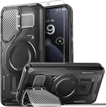 Load image into Gallery viewer, for Samsung Galaxy S25 Case with Screen Protector 6.2-Inch,[Compatible with Magsafe][Adjustable Camera Cover Stand] Military-Grade Protection Shockproof Protective Magnetic Case-Black
