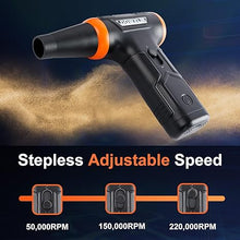 Load image into Gallery viewer, Compressed Air Duster, 220000RPM Electric Air Duster, Canned Air Replace Compressed Air, Mini Blower Stepless Jet Dry Air Blower Compressed Air Duster with LED for Car, Computer, Keyboard
