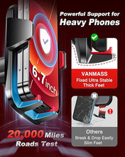 Load image into Gallery viewer, VANMASS ?2023 Strongest &amp; Military-Grade? Car Phone Mount ?Patent &amp; Safety? Ultimate Cell Phone Holder Best Handsfree Stand for Dash Windshield Vent for iPhone 15 Pro Max 14 13 Android &amp; Truck, Red
