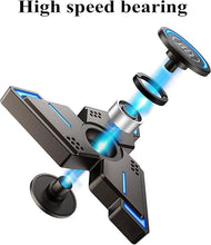 Load image into Gallery viewer, ATESSON Fidget Spinners Toy,3 to 5 min Spins,Gray Metal with Blue Luminous High Speed Bearing, Metal Material Hand Spinner,Stress Relief Anxiety Boredom Desk Toys for Adults and Kids
