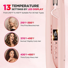Load image into Gallery viewer, MiroPure 360° Airflow Styler Curling Iron, Titanium Flat Iron Hair Straightener and Curler 2 in 1, Professional Curing Wand with Ionic Aroma Cool Air, 13 Adjustable Temps, Dual Voltage for Long Hair
