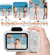 Load image into Gallery viewer, Omzer Digital Camera for Photography Video - 4K Vlogging 48MP Cameras with 2.8&quot; Screen - Compact and Portable for Kids Teens Beginners - 18X Zoom Point &amp; Shoot Camara - Include 32G Sd Card - White
